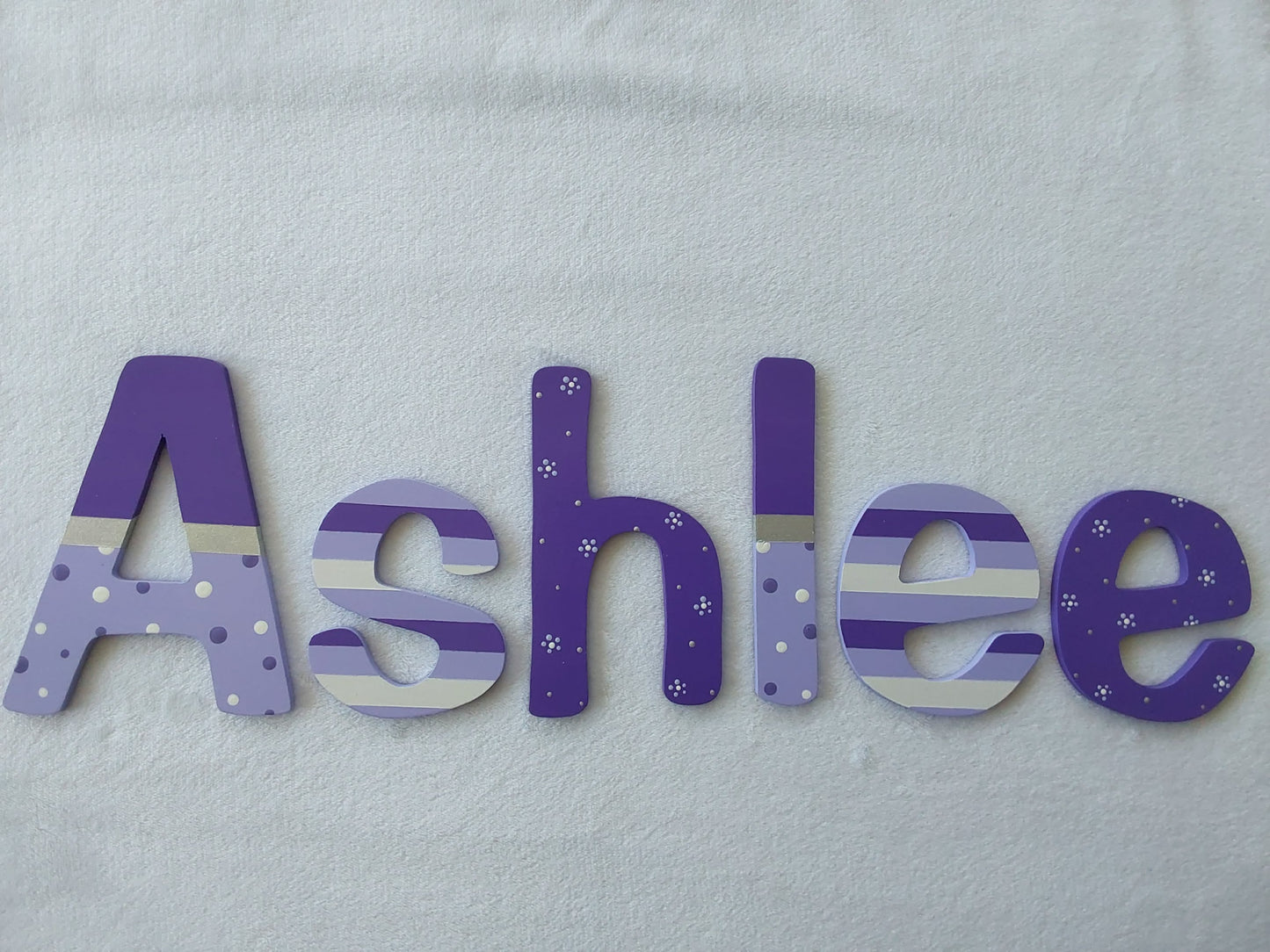 Personalised Names - 10cm high for the uppercase letter - Ashlee design and colour.