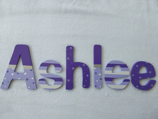 Personalised Names - 20cm high for the uppercase letter - Ashlee design and colour.