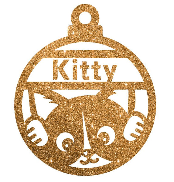 Cat Design 1 Christmas Decoration - Personalised in any name