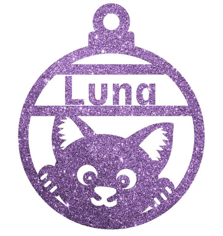 Cat Design 3 Christmas Decoration - Personalised in any name