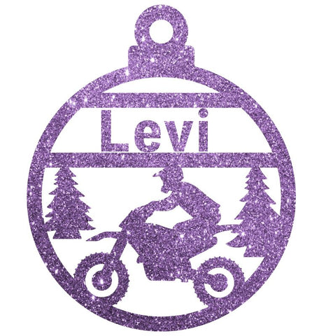 Motocross Bike Christmas Decoration - Personalised in any name