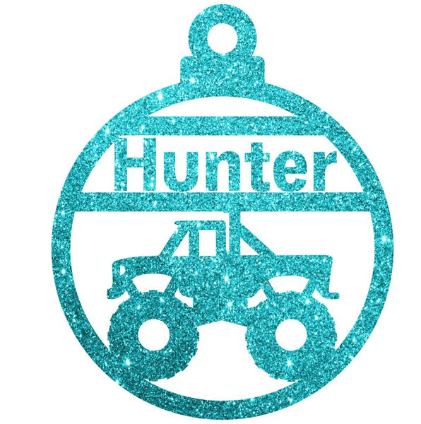 Monster Truck Christmas Decoration - Personalised in any name