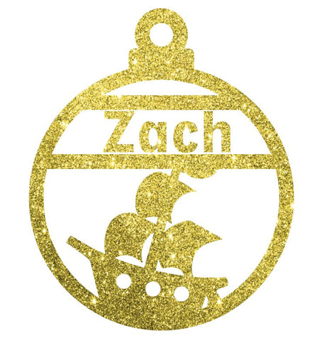 Ship Christmas Decoration - Personalised in any name