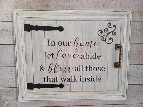 In our home, let love abide - Framed wall art.