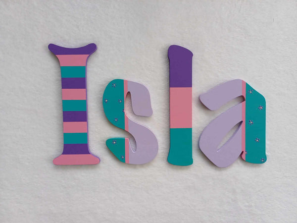 Personalised Names - 10cm high for the uppercase letter - Isla design and colour.