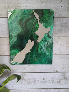 Map of New Zealand on Canvas.