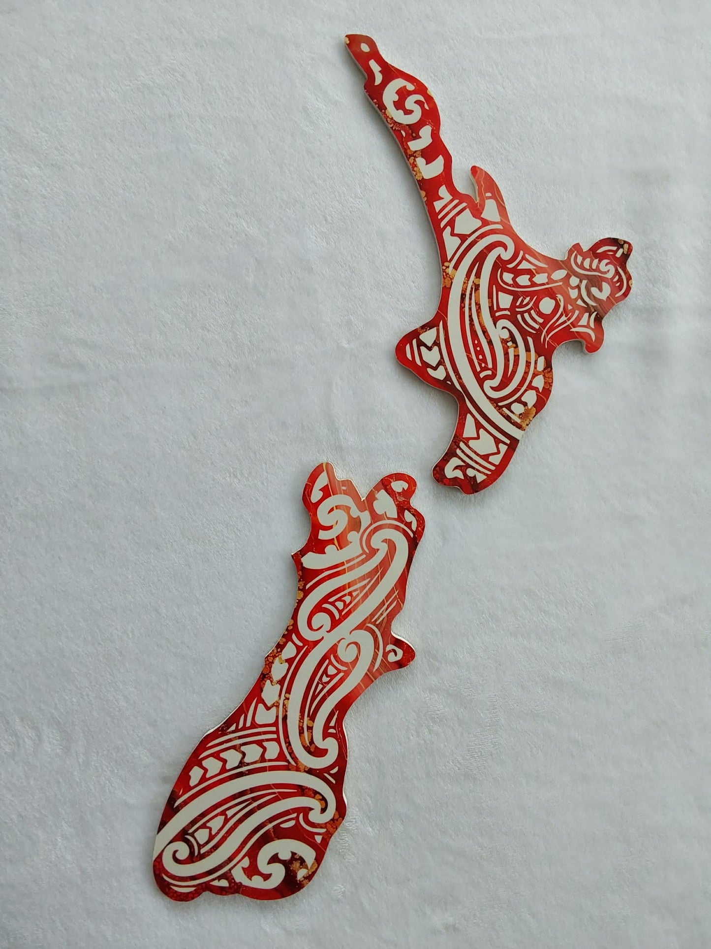 Kiwiana Map of NZ  - North and South Island's.