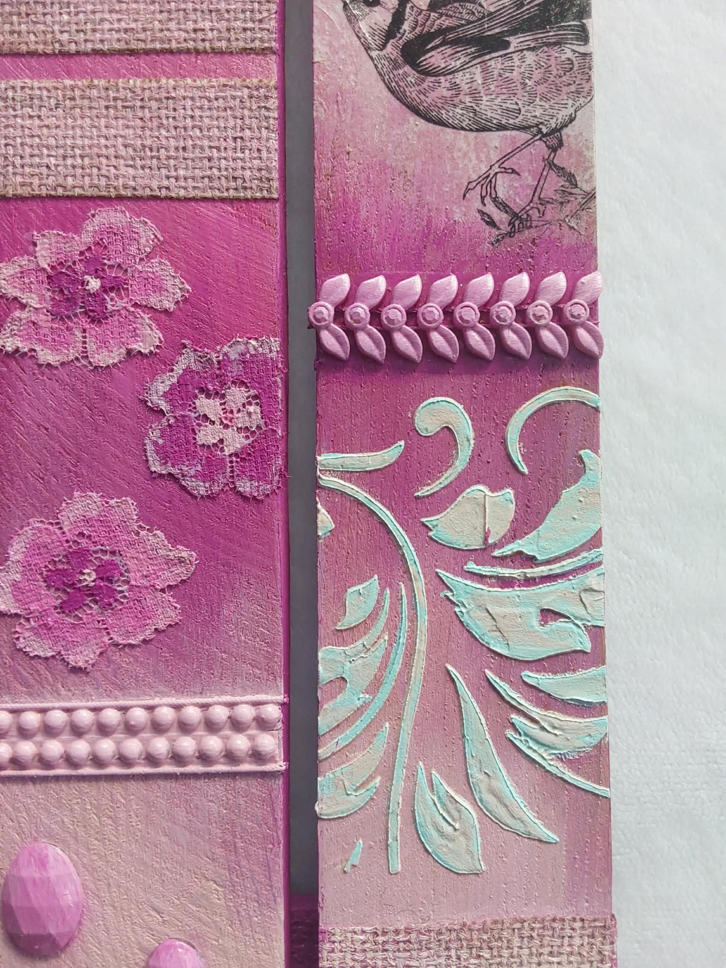 Mixed media shabby chic artwork