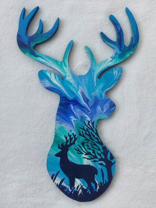 Stag head wall art.