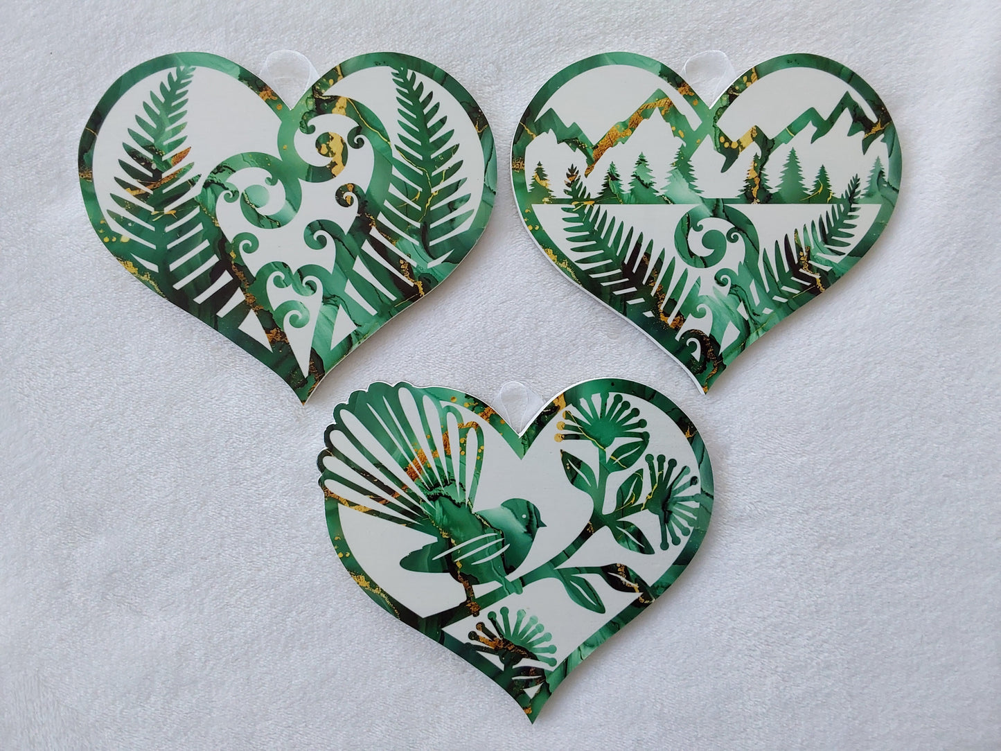 Set of 3 kiwiana wall decor hearts