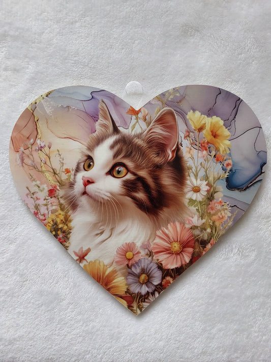 Wall hanging cat heart. Large
