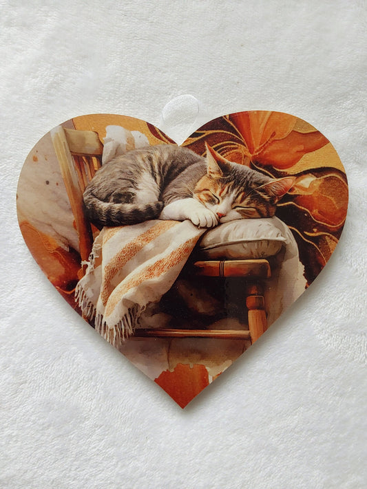 Wall hanging cat heart. Small
