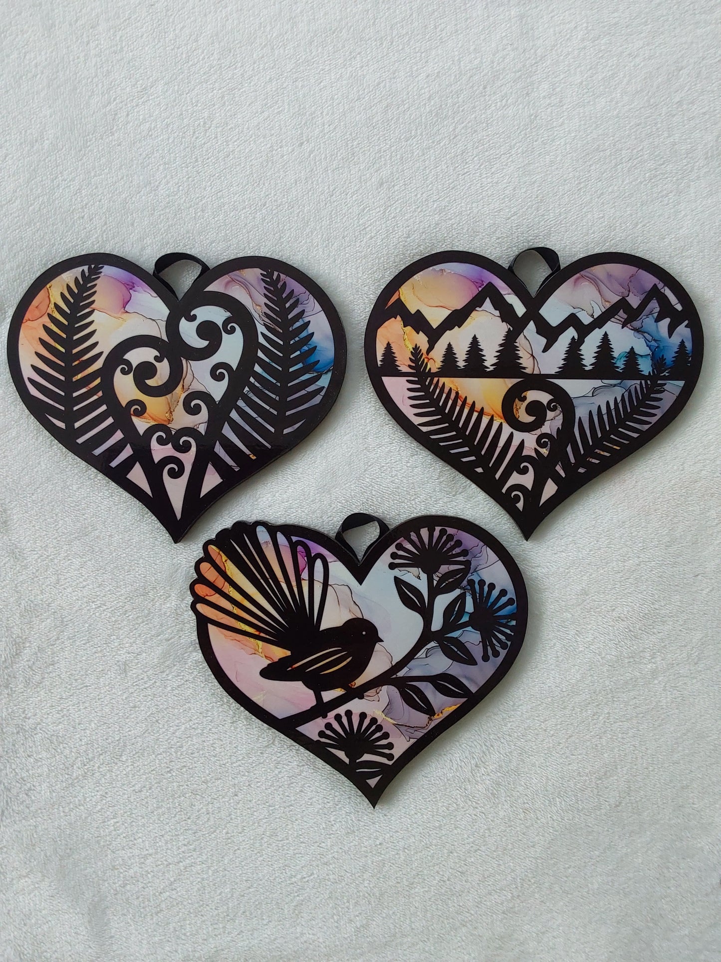 Set of 3 kiwiana wall decor hearts