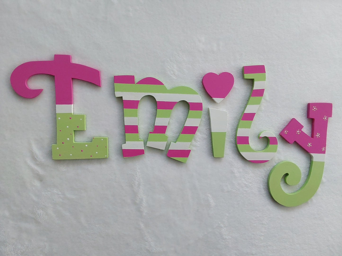 Personalised Names - 20cm high for the uppercase letter - Evie design and colour.