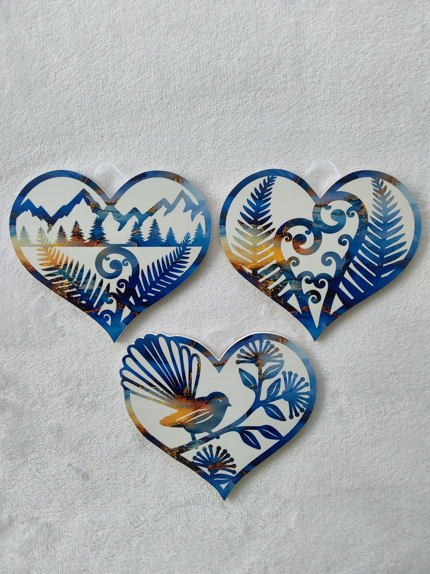 Set of 3 kiwiana wall decor hearts