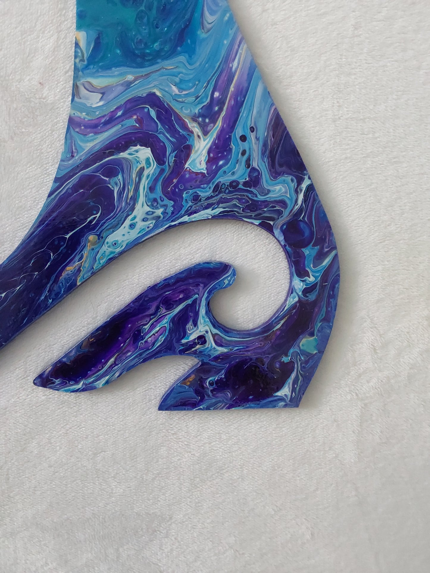 Kiwiana wall art, whale tail.
