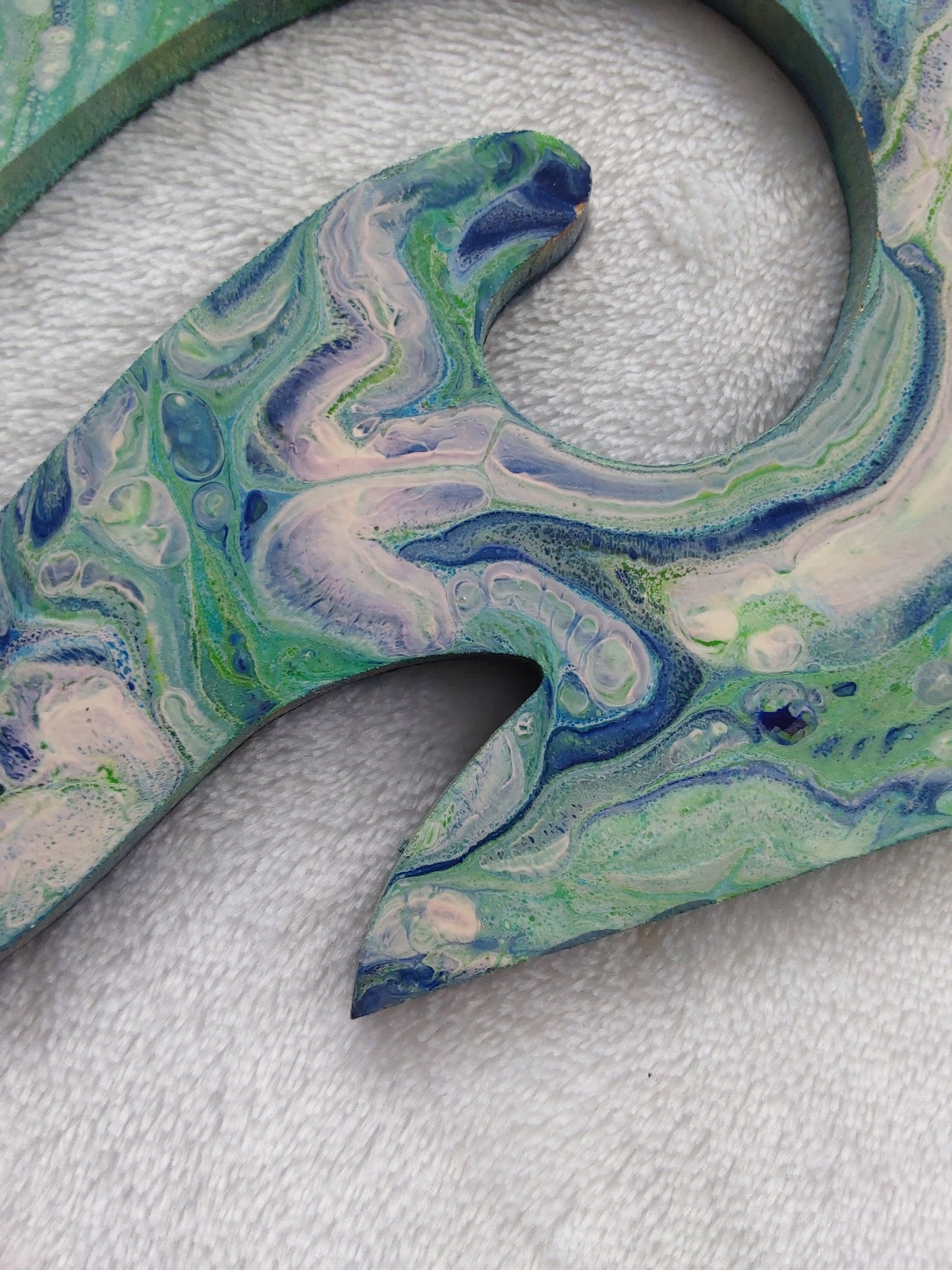 Kiwiana wall art, whale tail.
