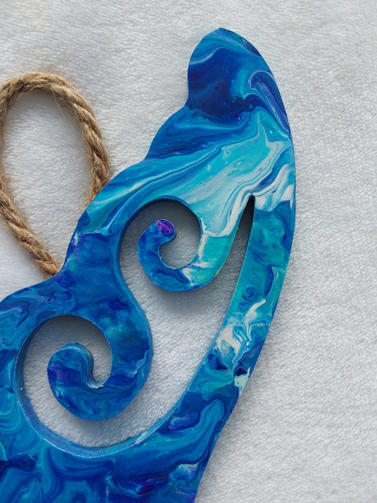 Kiwiana wall art, whale tail.