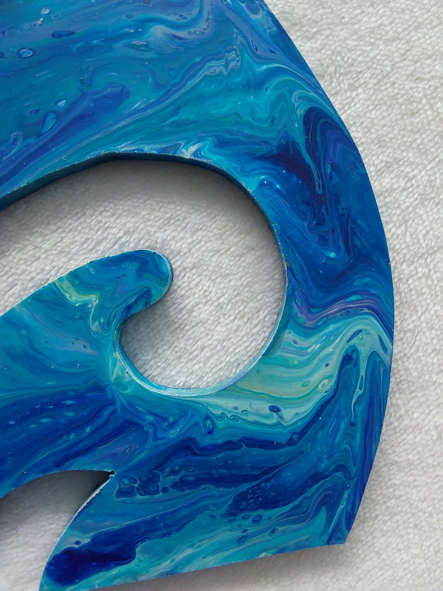 Kiwiana wall art, whale tail.