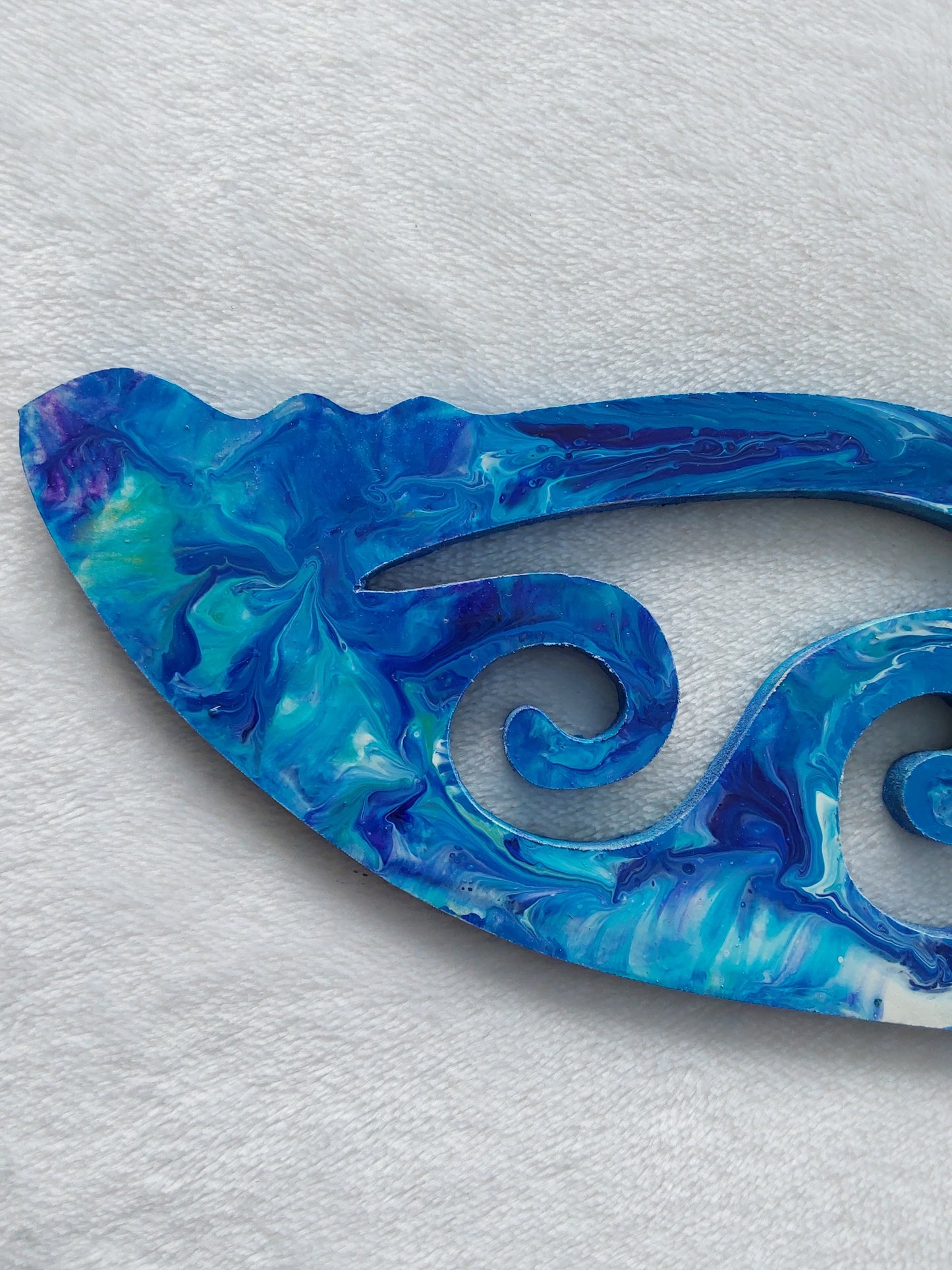 Kiwiana wall art, whale tail.