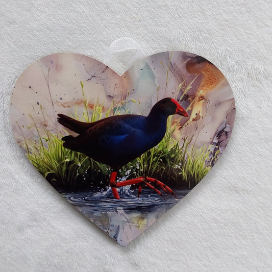 Pukeko wall heart - Small