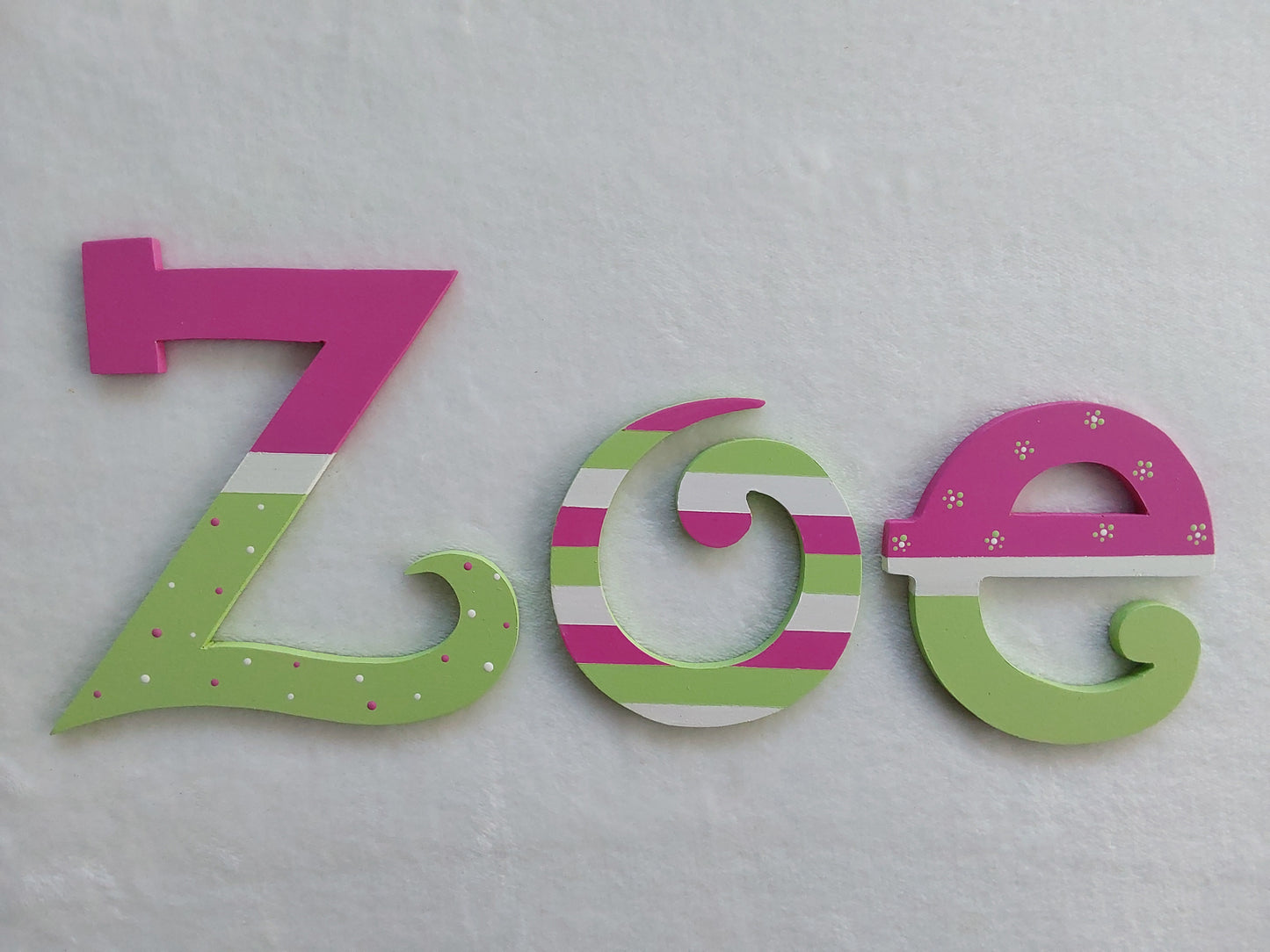 Personalised Names - 20cm high for the uppercase letter - Evie design and colour.