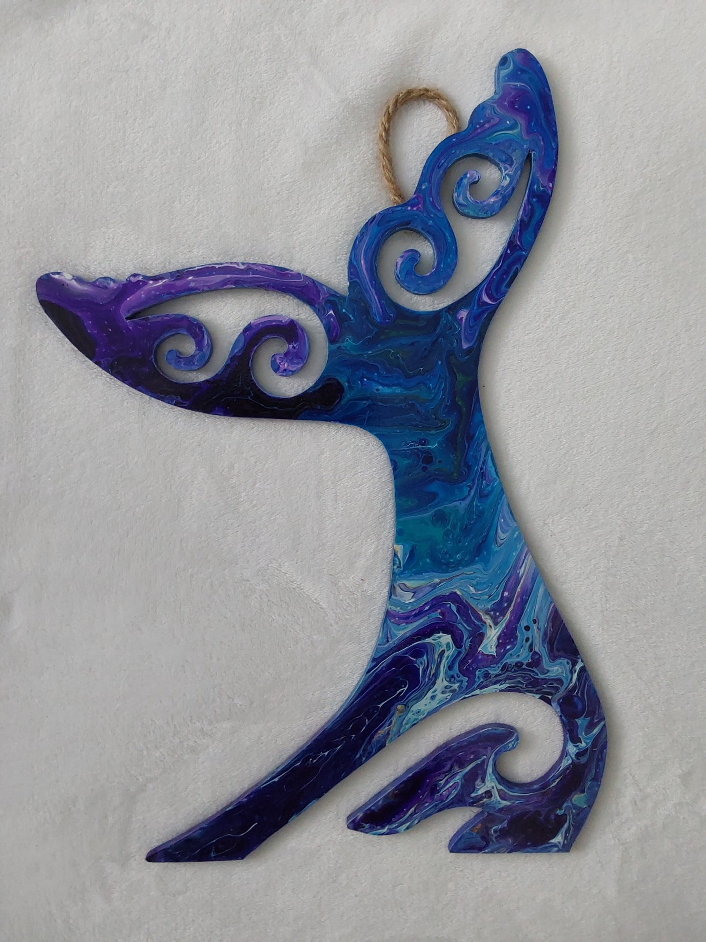 Kiwiana wall art, whale tail.