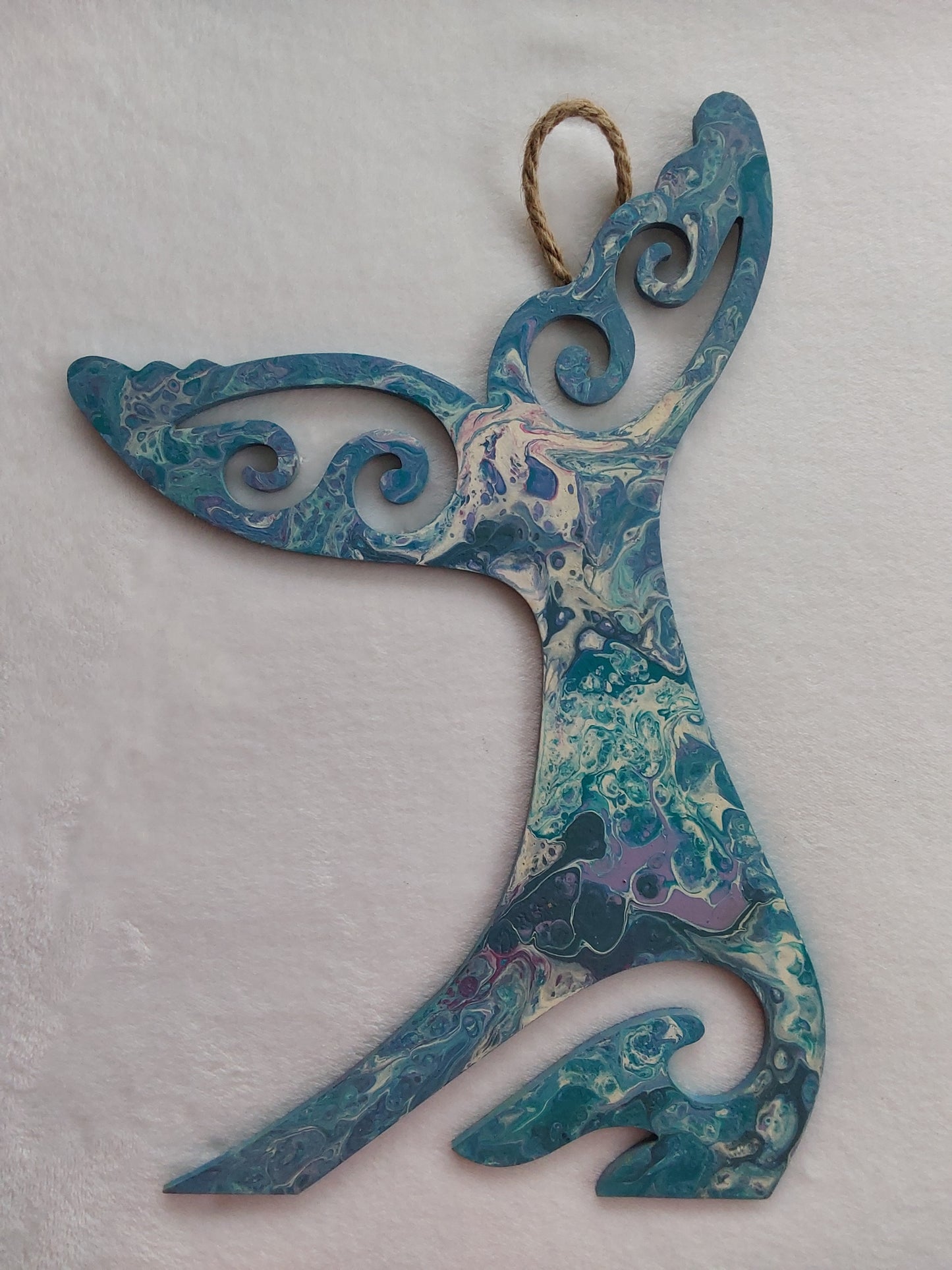 Kiwiana wall art, whale tail.