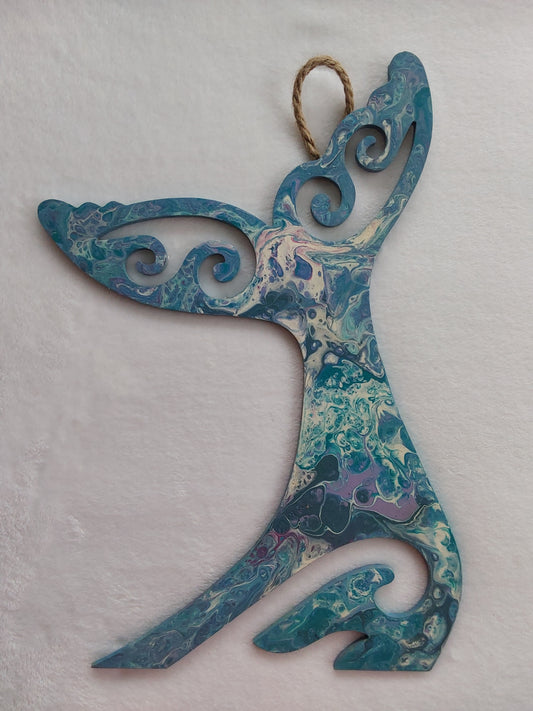 Kiwiana wall art, whale tail.