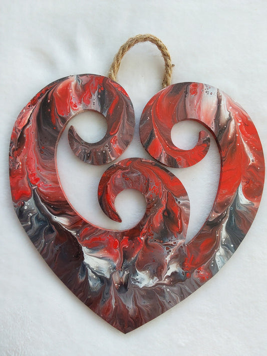 Kiwiana wall hanging heart