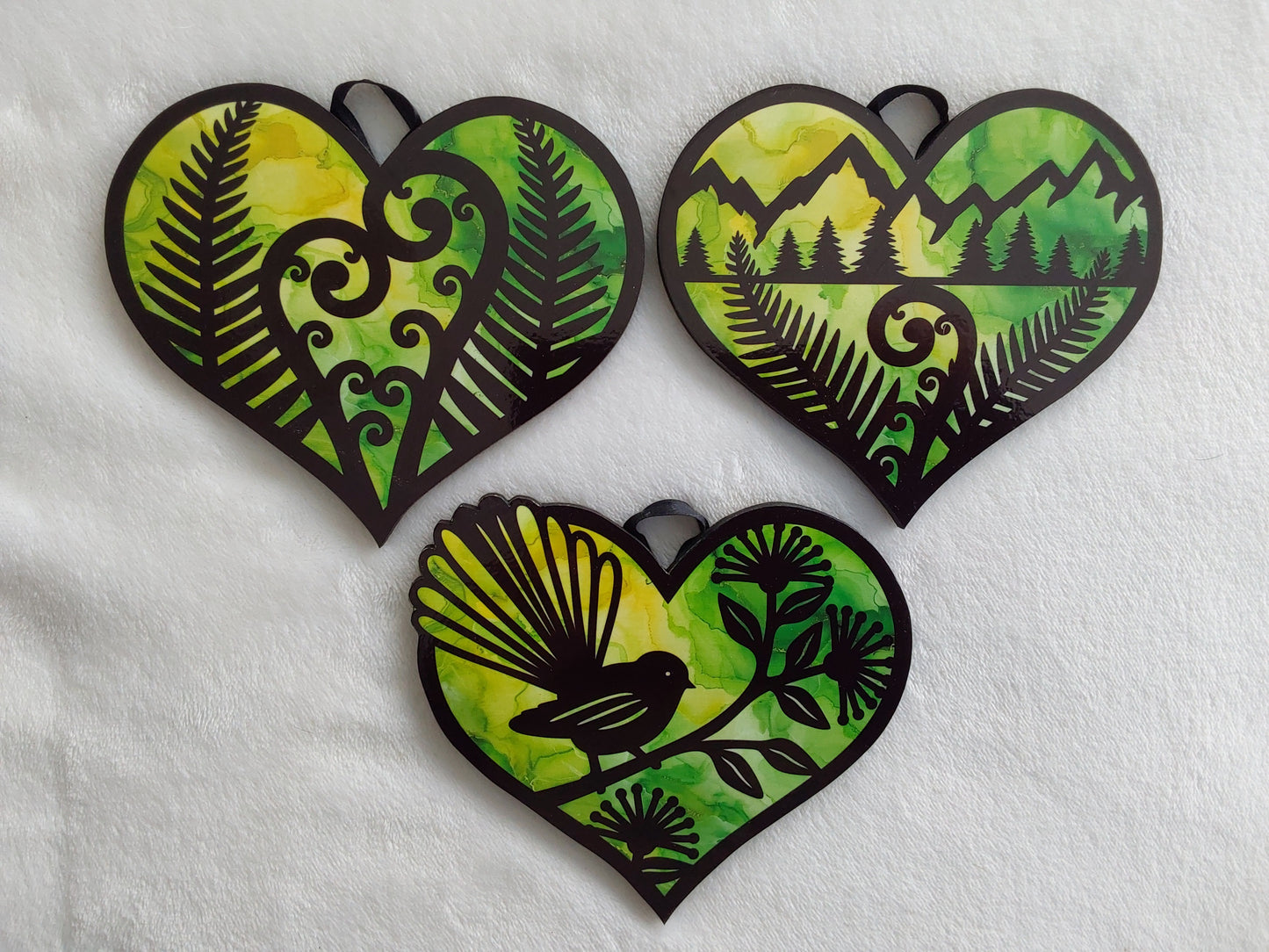 Set of 3 kiwiana wall decor hearts