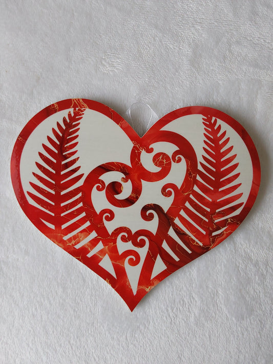 Kiwiana fern fronds heart.