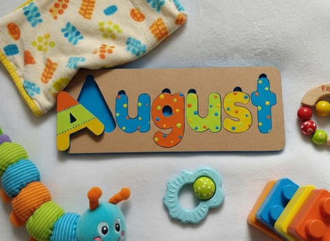 Personalised Name Puzzle - Made to order - August Design.