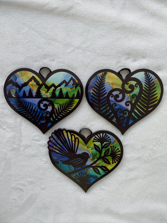 Set of 3 kiwiana wall decor hearts