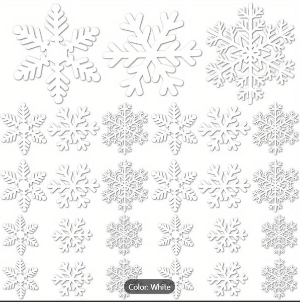 Snowflakes 27 pieces  -Window Clings.