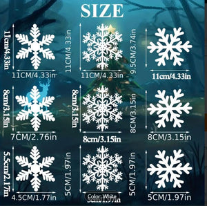 Snowflakes 27 pieces  -Window Clings.