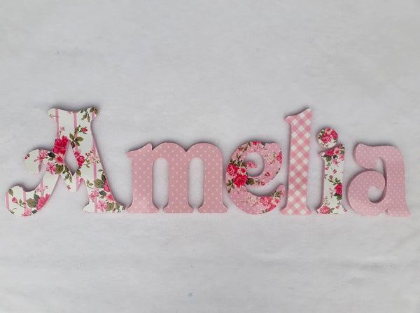 Floral letters - Made to order - 15cm high for the uppercase letter with proportionate lowercase letters.