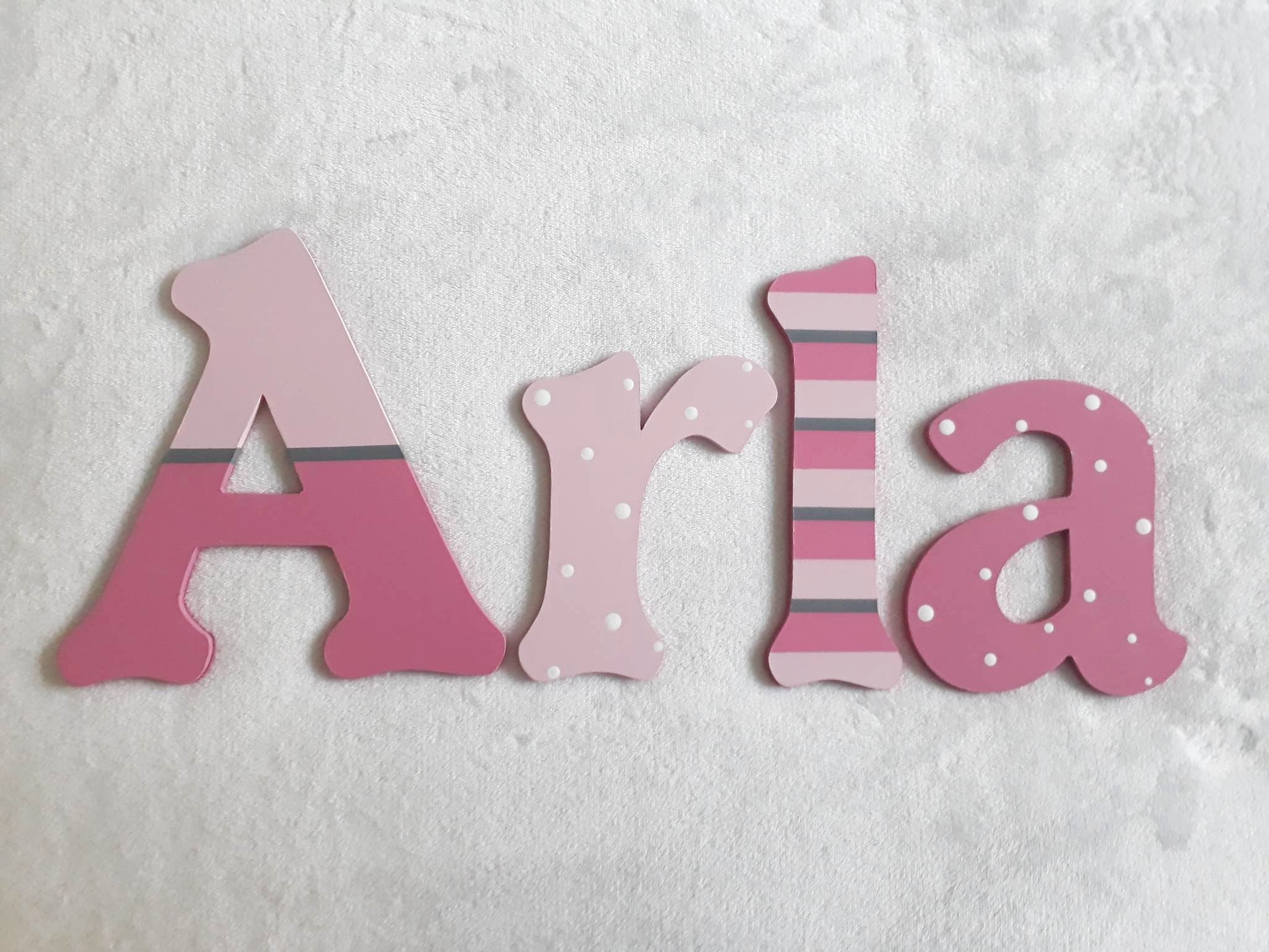 Personalised Names - 10cm high for the uppercase letter - Arla design and colour.