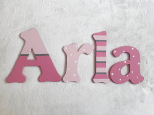 Personalised Names - 10cm high for the uppercase letter - Arla design and colour.