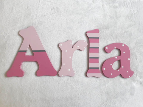 Personalised Names - 20cm high for the uppercase letter - Arla design and colour.