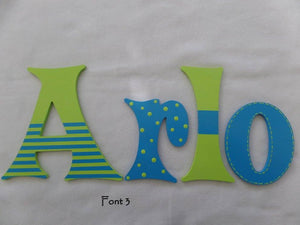 Personalised Names - 20cm high for the uppercase letter - Arlo design and colour.