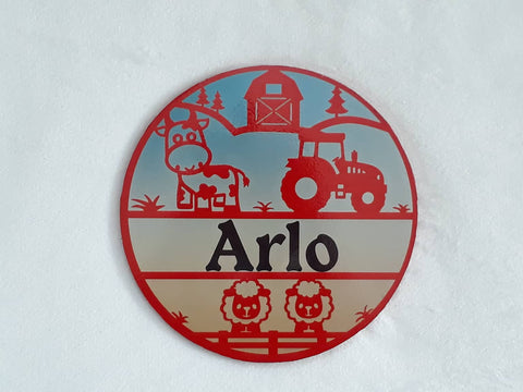 Farm themed name plaque - Made to order in any name.