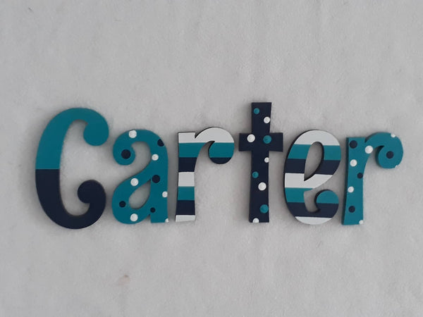 Personalised Names - 20cm high for the uppercase letter - Leo design and colour.