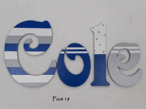 Personalised Names - 15cm high for the uppercase letter - Cole design and colour.