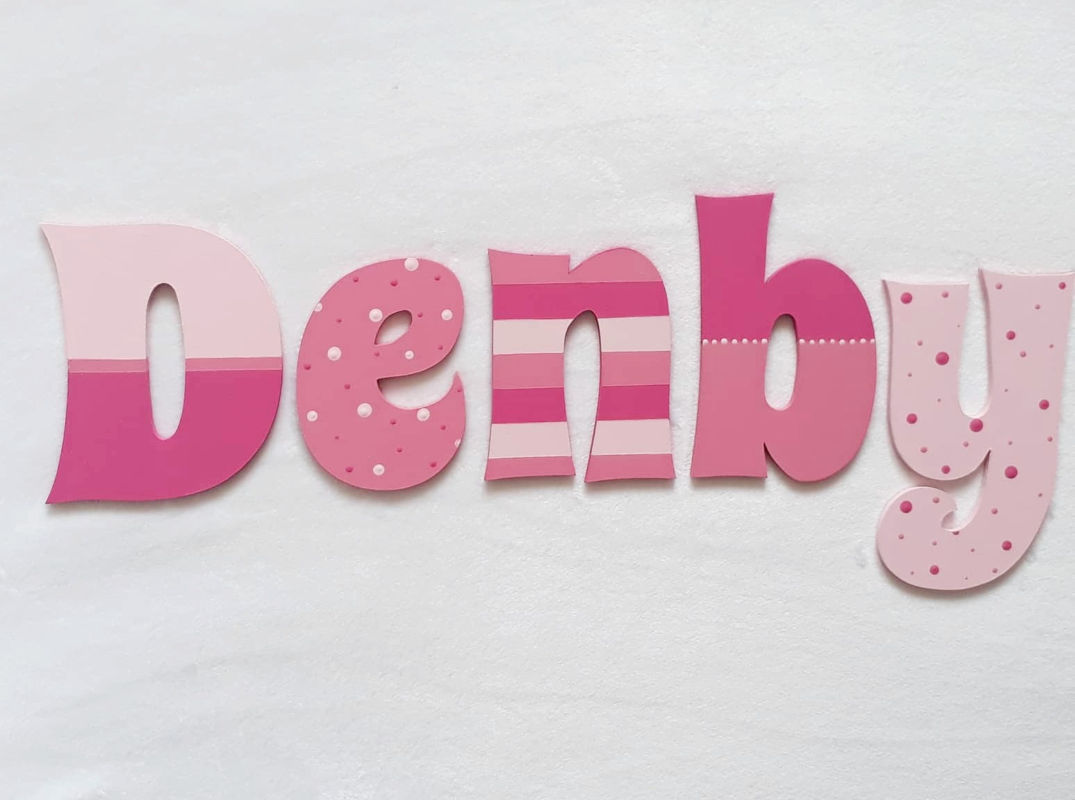 Personalised Names - 20cm high for the uppercase letter - Denby design and colour.