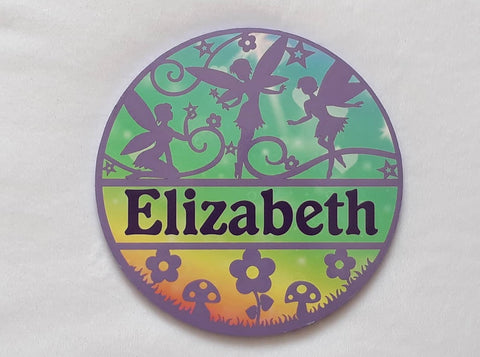 Fairy themed name plaque - Made to order in any name.