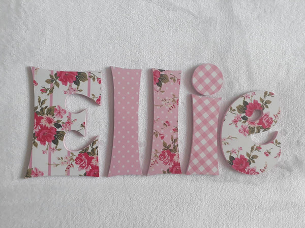 Floral  letters - Made to order - 20cm high for the uppercase letter with proportionate lowercase letters.