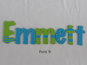 Personalised Names - 15cm high for the uppercase letter - Emmett design and colour.