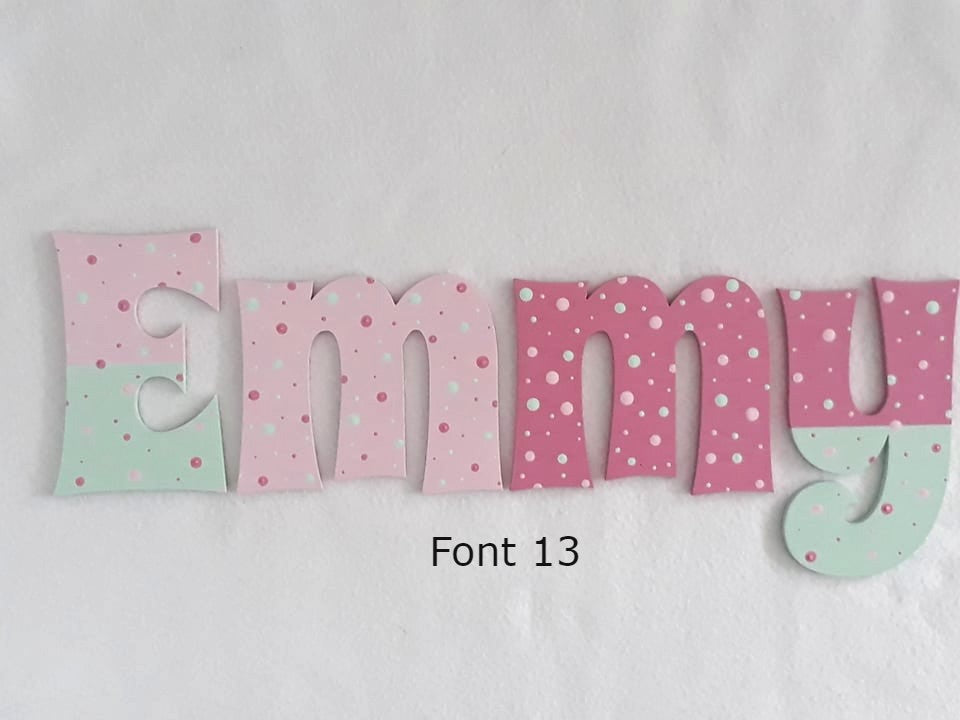 Personalised Names - 15cm high for the uppercase letter - Emmy design and colour.