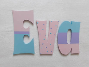 Personalised Names - 20cm high for the uppercase letter - Eva design and colour.